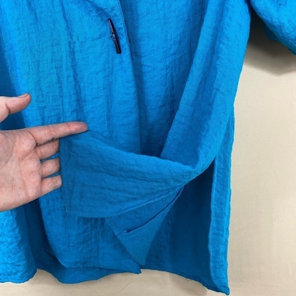 SOFT Surroundings Teal Blue Toggle Oversized Blazer Shacket XS - Picture 8 of 14